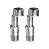 2 Stück Duscharmatur Adapter Verstellbar, Duscharmatur Adapter, Verstellbar Länge 40-55mm, 360 Grad Verstellbarer Abgewinkelter Gebogener Fuß, S Anschluss aus Edelstahl, für Küchen und Badezimmer