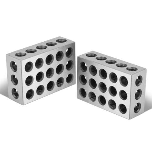 Präzisionsblöcke, Parallelblöcke, Parallelblöcke Metrische, Spannblöcke Metrisch, 1-2-3 Spannblöcke, präzisionsgehärteter Stahl 23-Loch-Spannblock 0,0001"Maschinist 123 Vorrichtung für Fräsmaschine
