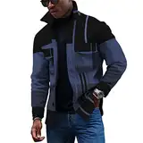 KONG JIMFAN Herren Dünne Jacke Business Jacke Herren Oberhemden Herren Übergangsjacke Lederjacke Kapuzenpullover Für Herren Winter Jacket Men Wildlederjacke Fischerhemd Herren Pelzjacke(Silver,S)