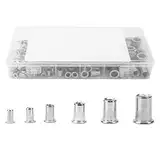 150 PCs 304 Edelstahl -Nietmutter -Kit, M3 bis M10 -Gewindeeinsätze mit Flansch zum Metallbefestigen, Hardware -Installationszubehör
