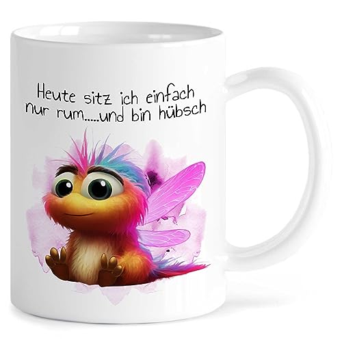 Melifestyle Kaffeetasse Tasse Becher Heute sitze ich einfach nur rum und bin hübsch Arbeitskollege Geschenk Freunde