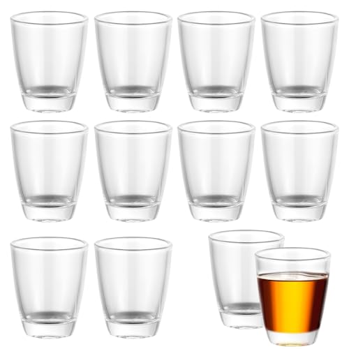 AOOTE Schnapsgläser Set,12 Stück Schnapsgläser 30ml, Spülmaschinenfest,Dickem Boden, Shotgläser aus Glas, Kleines Schnapsglas für Party Festival Liköre Tequila Ouzo Vodka