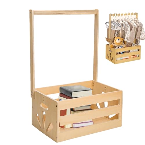 Babyparty Korb Aus Holz | Aufhängbarer Babykorb | Praktischer Babyparty Kistenschrank Mit Reling | Tragbarer Aufbewahrungsschrank Für Klein Kinderpartys | Babyparty Kiste Für Neugeborene Neue Eltern