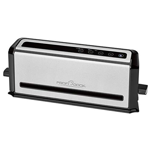 ProfiCook® Vakuumierer | Vakuumiergerät inkl. 10 Beutel | Sous Vide und Vakuum-Garen | stabile Schweißnaht | Folienschweißgerät m. 12 l/Min Saugleistung | Lebensmittel 8x länger Frisch | PC-VK 1133