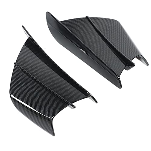 Motorrad Winglet, Universal Kohlefaser ABS Aerodynamischer Spoilerflügel mit Selbstklebenden Seitlichen Luftabweisern Motorradverkleidung Winglets für YZF R3 R25 Z400 Kawasaki