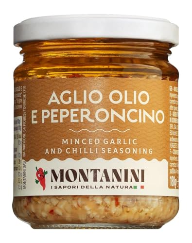 Montanini | Gehackter Knoblauch mit Öl und Chili eingelegt, Aglio, olio e peperoncino