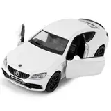 imtfzct 1/36 Mercedes-Benz C63 S AMG Spielzeugauto,Kinder Spielzeugauto mit Pull Back Funktion, sammelbares Modellauto aus Leichtmetall, Geburtstagsgeschenk für Jungen und Mädchen (weiß)