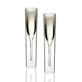 Charles and Marie | InsideOut-Collection | doppelwandige Design Champagner-Gläser | 2er-Geschenkset | zur Hochzeit, Jubiläum, Silvester und Anderen Festen