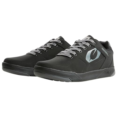 O'NEAL | Mountainbike-Schuhe | MTB Downhill Freeride | Gleichgewicht zwischen Grip & Fußrepositionierung, Waben-Sohle | Pinned Flat Pedal Shoe Edition TBS | Erwachsene | Schwarz Grau | Größe 43
