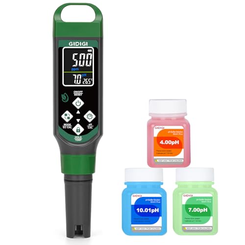 pH Messgerät für Hydrokulturen, pH Messgerät für Pool, TDS EC Messgerät mit Farbdisplay, pH Wert Wassertester Multiparameter für Aquarium, TDS Trinkwasser Tester, hohe Genauigkeit 0,01