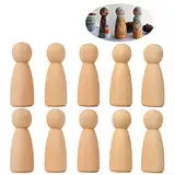 20 Stück 65 mm Figuren Holzfiguren, DIY Holzfiguren Hochzeit Geburtstag Dekoration Bemalen Basteln Holz