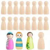 BCENG 20 Pcs HöLzerne Peg PuppenköRper 53 Mm NatüRliche Unbemalte Weibliche MäNnliche Basteln Holz Figurenkegel Diy Holzfiguren für Diy Kunsthandwerk Farbe Geschnitzt Weihnachten Geburtstag Dekoration