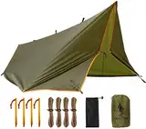 FREE SOLDIER Tarp Wasserdicht 3x3,2m Tarp Ultraleicht Zeltplanen UV Schutz Camping Sonnensegel Zelt Freien Multifunktionales Große Tarp für Camping,Wandern,Outdoor-Aktivitäten(Braun),Extrabrei