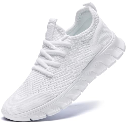Damyuan Damen Schuhe Sportschuhe Sneaker Turnschuhe Laufschuhe Tennisschuhe lechit Fitnessschuhe Slip on Weiss Walkingschuhe Weiß 41