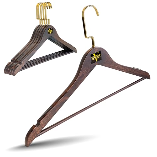Vanlim Premium Kleiderbügel aus Lotusholz – Extra Stabil, Platzsparend & rutschfest – Elegante Holz-Kleiderbügel für Kleidung, Anzüge & Kleider – Perfekt für Ihren ordentlichen Schrank