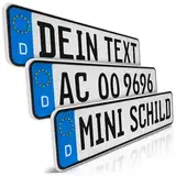 schildEVO 1 Mini Kfz-Kennzeichen | Wunschtext Namensschild zum Geburtstag | Aluminium | Individuelles Fun-Kennzeichen für Kinderauto | Kettcar | Tretauto | Kinderfahrrad