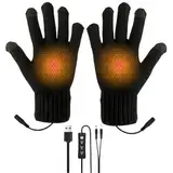 Nircho USB Beheizte Handschuhe für Damen und Herren, Beidseitig Heizung Touchscreen Handschuhe, Drei-Gang-Temperaturregelung Handschuhe, Winter Sport Warme Handschuhe für Drinnen und Draußen