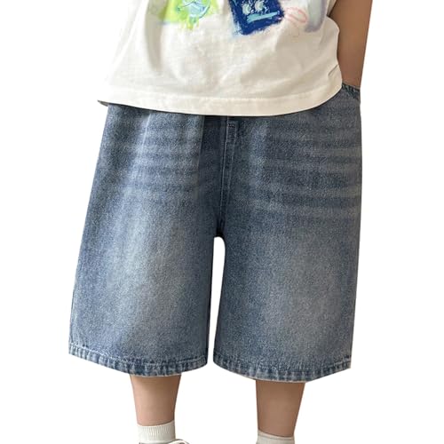 Generisch Kurze Jogginghose Jungen Jeans Shorts Denim Shorts Sommer Weite Bein Kurze Hosen Streetwear