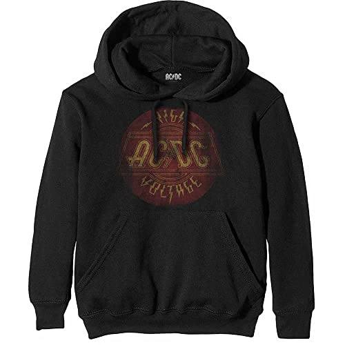 ACDC Herren Ac/dc Vintage High Voltage Pullover Kapuzenpullover, Schwarz (Black Black), X-Large