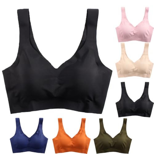 ToatlHeal Ribili Full Coverage Bra for Women, Ribili Bra, Ribili Full-Coverage Bra, Seamless Sexy Push Up Wireless Bra (Black,Large)