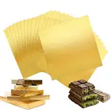 100 Stück Folie Papier Wrapper, Goldfolie Aluminiumfolie Schokoladen Verpackung, Bonbonpapier für DIY, Dubai Schokolade, Süßigkeiten und Pralinen, Geschenkpapier für Dekoration 20 x 20 cm