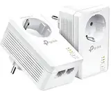 TP-Link Powerline Adapter Set TL-PA7027P KIT(mit Steckdose, 2x Gigabit-Port, Plug&Play, Kompatibel mit allen HomePlug AV/AV2 Powerline Adaptern, ohne WLAN)