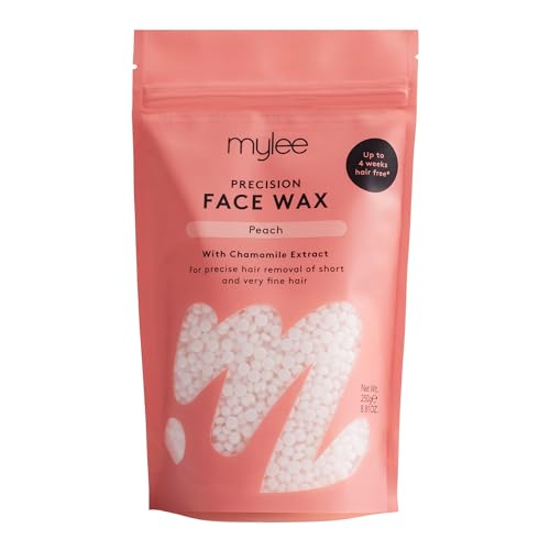 Mylee Präzisions-Gesichtswachs 250 g – Präzise Haarentfernung, Kurzen und feinen Haaren, Empfindliche und zarte Bereiche: Oberlippe, Augenbrauen, Kinn, beruhigender Kamillenextrakt, Pfirsichduft