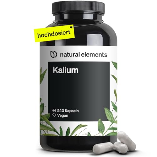 Kalium – 240 Kapseln mit 800 mg elementarem Kalium (aus Kaliumcitrat) pro Tagesdosis – für Blutdruck, Muskelfunktion & Nervensystem – vegan, hochdosiert, ohne Zusätze