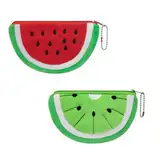 AfitLulu 2Stück Münzbörsen Mini Geldbörse Damen Cartoon Wassermelone Form Plüsch Niedlich Münzbeutel Portemonnaie Damen Klein mit Zipper-Schlüsselanhänger für Frauen und Mädchen (rot+grün)