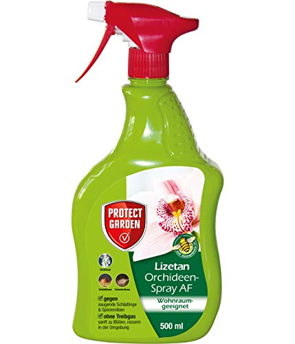 PROTECT GARDEN Lizetan Orchideen-Spray AF, gegen hartnäckige Schädlinge wie Blattläuse, Wollläuse, Schildläuse, Spinnmilben an Orchideen, 500 ml Sprühflasche