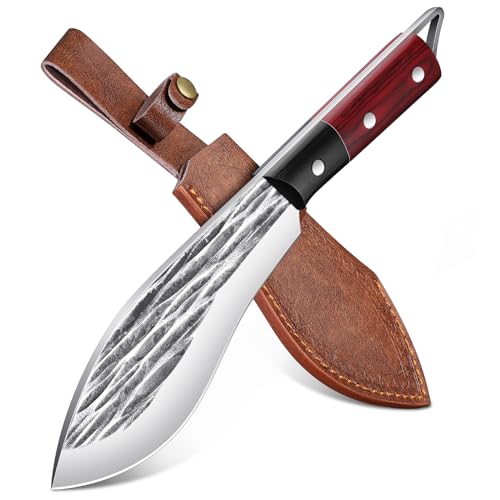 Freelander Machete Scharf Echt Outdoor Survival Messer aus 5Cr15, Jagdmesser Feststehende Klinge Groß mit Holzgriff, Bushcraft Messer Full Tang mit Scheide, Outdoor Camping Geschenke für Männer