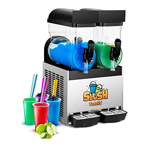 Royal Catering Slush-Eis-Maschine Slushie Maker RCSL 2/15 (2 x 15 L, 770 W, -2 bis -3 °C, BPA-frei, 8-12 Stunden Arbeitszyklus, Härtegrad: 4 Stufen)