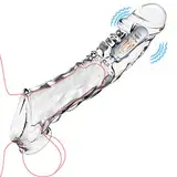 Sex Spielzeug für Die Männer Penishülle,21.8cm Klar Penismanschette Cock Ring Extender, Ultra-Soft Penis Vibrator Sex Spielzeug für Paare Penishülle für Paare Penisverlängerung (jede Größe)