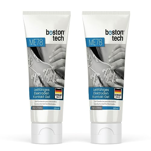 Boston Tech Kontaktgel verbessert die Leitfähigkeit von TENS-Elektroden und EMS. Leitfähiges Gel kompatibel mit allen Pads. 2 Packungen x 60 ml Modell ME78 in deutscher Qualität.