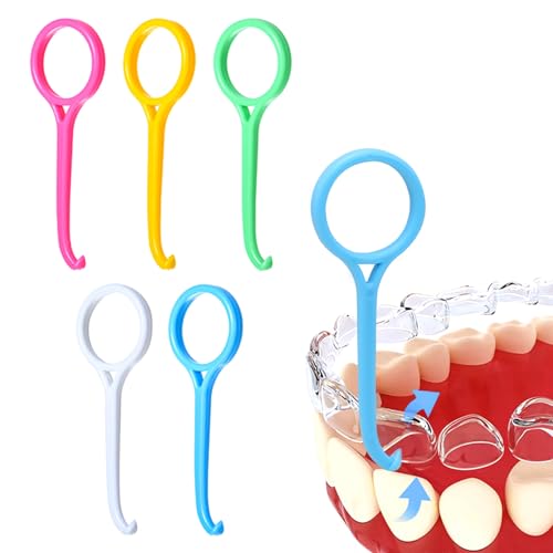 5 Stück Invisalign,Prothesenabzieher für Unsichtbare Zahnspangen,Aligner-Entfernungswerkzeug Entferner Aligner Removal Tool,Hilfe Aligner Entfernungswerkzeug,Zahnsteinentferner Mensch,Aligner Chewies