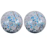 JUCHRZEY 2 Stück glitzernder Wasserball, Konfetti-Wasserball, 39,6 cm (15,6 Zoll), aufblasbarer Wasserball, schwimmender Poolball für Strandpool im Freien