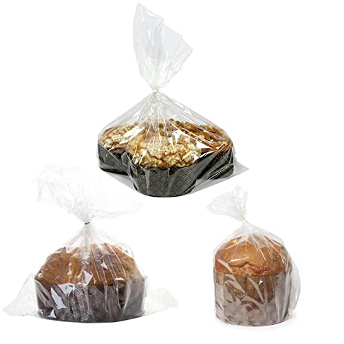 Ducomi 10 Transparente Lebensmittelumschläge zum Verpacken von Colomba, Panettone und Pandoro bis 1 kg - Beutel zum Verpacken von Weihnachtsgeschenken (10 Umschläge + Verschlüsse)