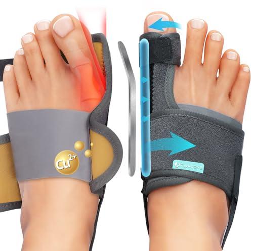 TENICORE Hallux Valgus Korrektur Mit 2 Winkeleisen Hallux Valgus Schiene Rutschfester Gurt Ballenzehen Zehenspreizer Zehenschutz 1 Paar