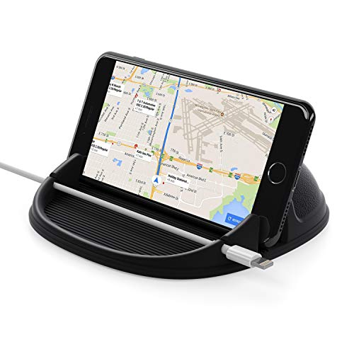 Lanhiem Handyhalterung Auto, Silikon Antirutschmatte Smartphone Halterung Universal KFZ für iPhone/Samsung Galaxy/Huawei/OnePlus/Xiao Mi und 3-7 Zoll Andere Telefon oder GPS-Geräte, Schwarz