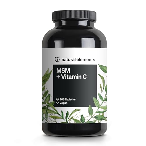 MSM 2000mg + natürliches Vitamin C – 365 Tabletten statt Kapseln – Methylsulfonylmethan – hochdosiert, vegan – in Deutschland laborgeprüft