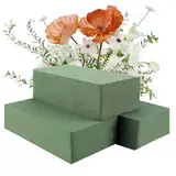 Gjinxi Blumensteckschaum Nasssteckschaum Set 14 × 8 × 4.5cm Steckschaum für Frischblumen Steckschwamm Steckmoos Blumengestecke Steckziegel Steckschwamm zum Basteln/Feiern/Hochzeit(3 Stück Grün)