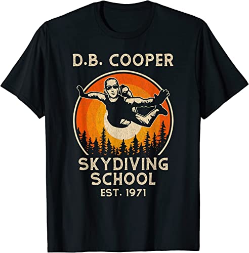 DB Cooper Skydiving School T-Shirt Size S-3XL Black Black XXL