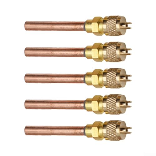 Goldfarben, 5 Stück HVAC-Service-Zugangsventil, Schaftkern für Kühlung und Klimaanlagenwartung