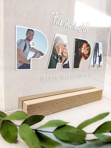 Vatertag - Foto Papa - Personalisierte Geschenke - Acrylglas Geschenk, Vater Geschenk, Männertag Geschenke, Bester Papa Geschenke, Geschenk Papa Geburtstag, Geschenke zum Vatertag