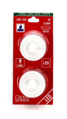 Konstsmide LED Teelicht 2er Set, klein, 2 purpurfarbene Dioden, batteriebetrieben, Innen, 2 x CR2032 3V (inkl.) - 1987-450