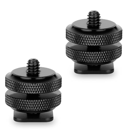 Iruihoo Kamera Blitzschuh Adapter 2 Stück,Stativgewinde für Blitzschuh,1/4" Zoll Gewinde,für Stativgewinde auf Blitzschuh Mikrofone Audiorecorder Stativanschluss Schwarz