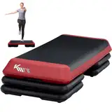 KM-Fit Fitness Stepper | Steppbrett Aerobic Stepper für zuhause | Step-Bench 3-fach höhenverstellbar | Belastbarkeit bis 200 kg | Home-Stepper | 108 × 41 × 10/15/20 cm | Aerobic Steppbank