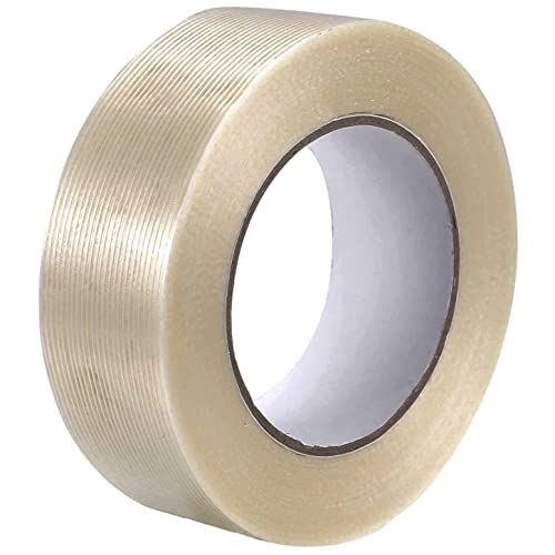 GTIWUNG Filament Verstärktes, 30mm x 50m Filament-Klebeband Glasfaserverstärkt Packband, Filamentband Filament Klebeband Fadenverstärkt, Filament Umreifungsband