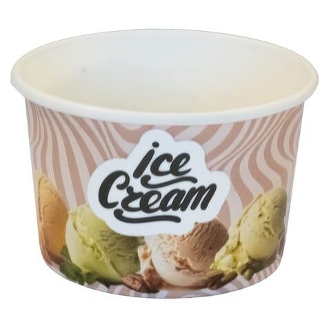 VEPATIM 50 Eisbecher 140 ml bedruckt "ICE CREAM" Ø70 mm 50 Stück
