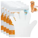 Pet Wipes für Hunde und Katzen, Waschhandschuhe Einweg, Pet Grooming Gloves Haustiere Desodorierende Abwischtücher mit Textur für Pfoten, Fell, Gesicht, Ohren, Po und Körper (24 Stück/4 Packung)
